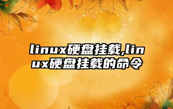 linux硬盤(pán)掛載,linux硬盤(pán)掛載的命令