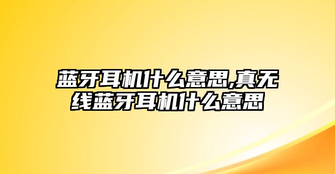 藍(lán)牙耳機(jī)什么意思,真無(wú)線藍(lán)牙耳機(jī)什么意思