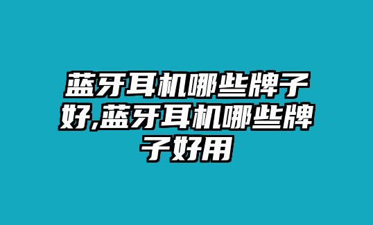 藍(lán)牙耳機(jī)哪些牌子好,藍(lán)牙耳機(jī)哪些牌子好用