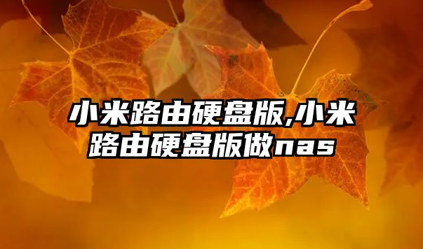 小米路由硬盤版,小米路由硬盤版做nas