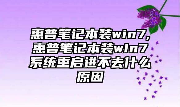 惠普筆記本裝win7,惠普筆記本裝win7系統(tǒng)重啟進不去什么原因